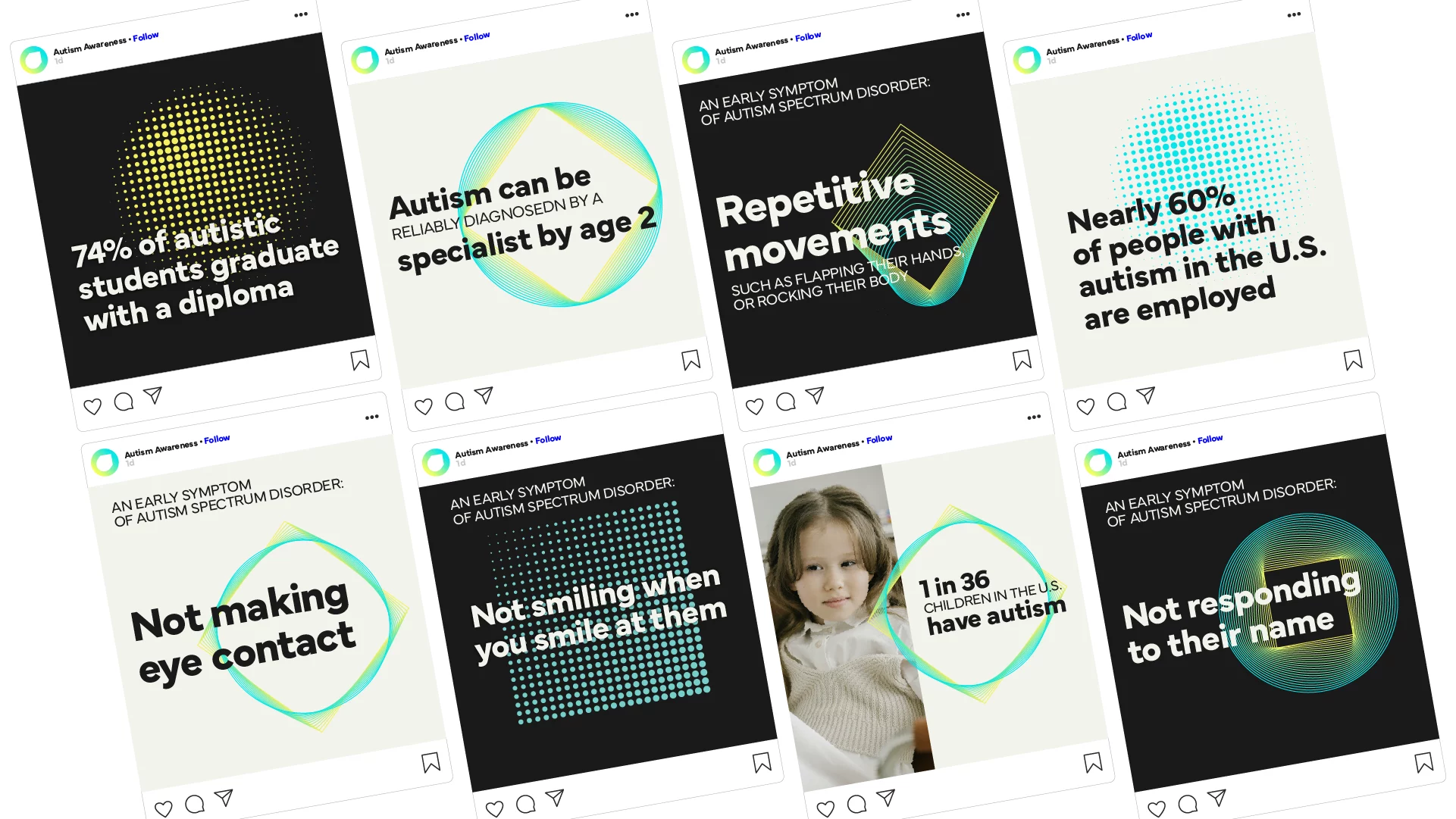Autism Awareness social media.