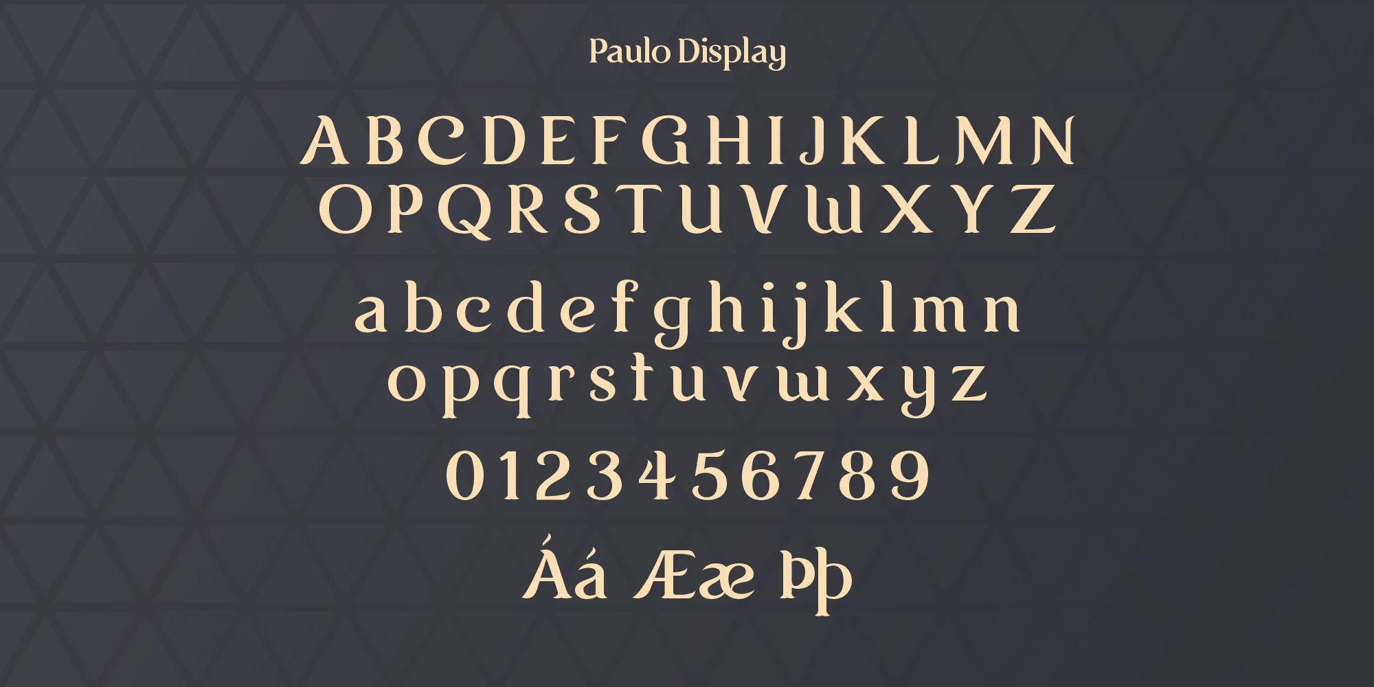 Some of the available Paulo glyphs