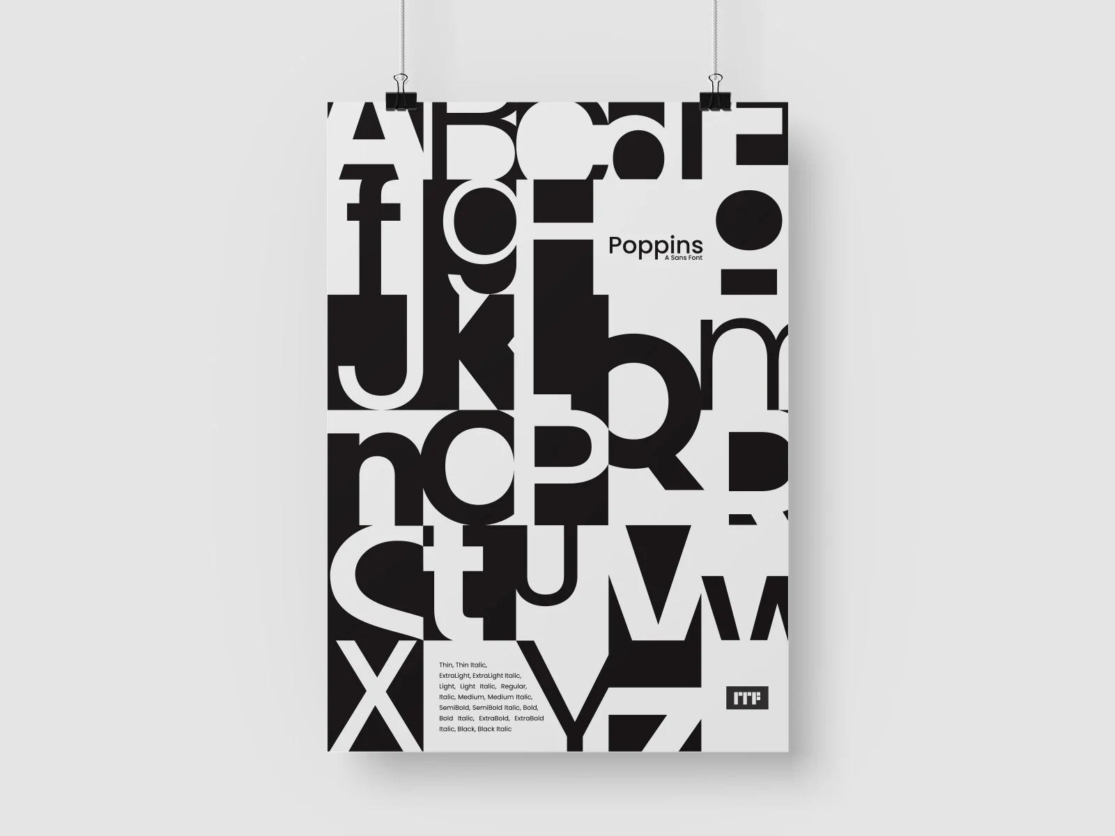Type specimen poster for the font Poppins